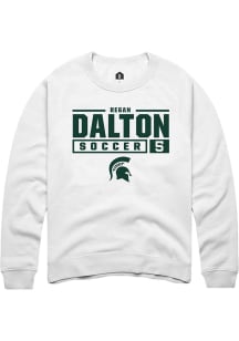 Regan Dalton  Rally Michigan State Spartans Mens White NIL Stacked Box Long Sleeve Crew Sweatshirt