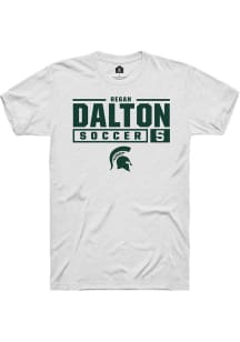 Regan Dalton  Michigan State Spartans White Rally NIL Stacked Box Short Sleeve T Shirt