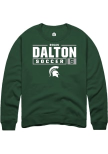 Regan Dalton  Rally Michigan State Spartans Mens Green NIL Stacked Box Long Sleeve Crew Sweatshirt