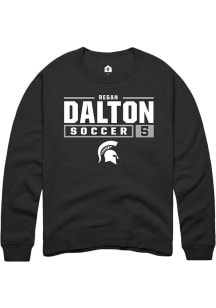 Regan Dalton  Rally Michigan State Spartans Mens Black NIL Stacked Box Long Sleeve Crew Sweatshirt