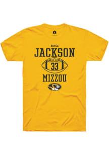 Bryce Jackson  Missouri Tigers Gold Rally NIL Sport Icon Short Sleeve T Shirt