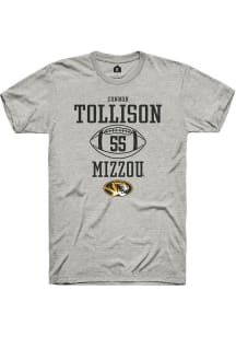 Connor Tollison  Missouri Tigers Ash Rally NIL Sport Icon Short Sleeve T Shirt