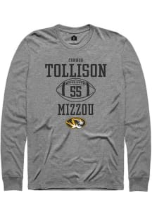 Connor Tollison  Missouri Tigers Grey Rally NIL Sport Icon Long Sleeve T Shirt