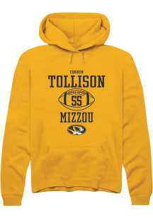 Connor Tollison  Rally Missouri Tigers Mens Gold NIL Sport Icon Long Sleeve Hoodie