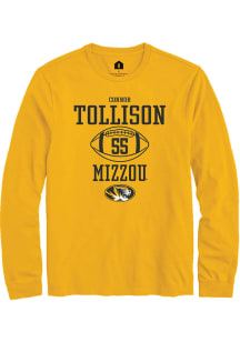 Connor Tollison  Missouri Tigers Gold Rally NIL Sport Icon Long Sleeve T Shirt