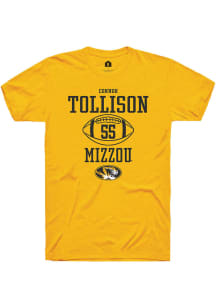 Connor Tollison  Missouri Tigers Gold Rally NIL Sport Icon Short Sleeve T Shirt