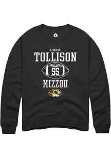 Connor Tollison  Rally Missouri Tigers Mens Black NIL Sport Icon Long Sleeve Crew Sweatshirt