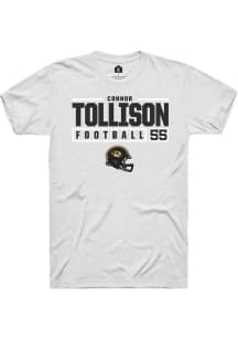 Connor Tollison  Missouri Tigers White Rally NIL Stacked Box Short Sleeve T Shirt