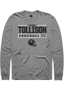 Connor Tollison  Missouri Tigers Grey Rally NIL Stacked Box Long Sleeve T Shirt