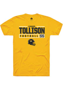 Connor Tollison  Missouri Tigers Gold Rally NIL Stacked Box Short Sleeve T Shirt