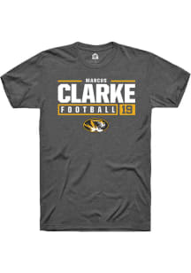 Marcus Clarke  Missouri Tigers Dark Grey Rally NIL Stacked Box Short Sleeve T Shirt