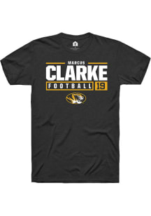 Marcus Clarke  Missouri Tigers Black Rally NIL Stacked Box Short Sleeve T Shirt