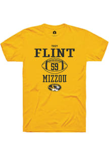 Trey Flint  Missouri Tigers Gold Rally NIL Sport Icon Short Sleeve T Shirt