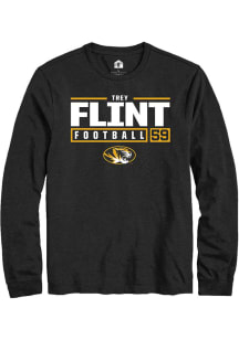 Trey Flint  Missouri Tigers Black Rally NIL Stacked Box Long Sleeve T Shirt