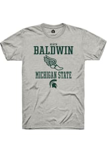 Heath Baldwin  Michigan State Spartans Ash Rally NIL Sport Icon Short Sleeve T Shirt