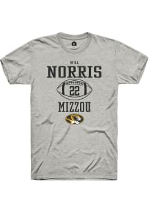 Will Norris  Missouri Tigers Ash Rally NIL Sport Icon Short Sleeve T Shirt