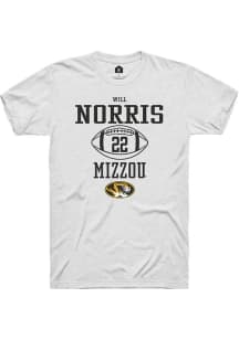 Will Norris  Missouri Tigers White Rally NIL Sport Icon Short Sleeve T Shirt