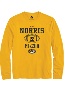 Will Norris  Missouri Tigers Gold Rally NIL Sport Icon Long Sleeve T Shirt