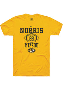 Will Norris  Missouri Tigers Gold Rally NIL Sport Icon Short Sleeve T Shirt
