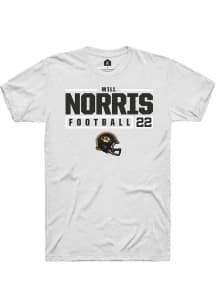 Will Norris  Missouri Tigers White Rally NIL Stacked Box Short Sleeve T Shirt