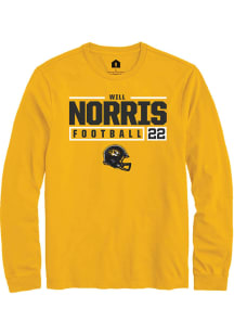 Will Norris  Missouri Tigers Gold Rally NIL Stacked Box Long Sleeve T Shirt