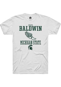 Heath Baldwin White Michigan State Spartans NIL Sport Icon Short Sleeve T Shirt