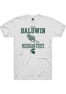 Heath Baldwin  Michigan State Spartans White Rally NIL Sport Icon Short Sleeve T Shirt