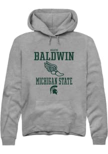 Heath Baldwin Rally Mens Graphite Michigan State Spartans NIL Sport Icon Hooded Sweatshirt