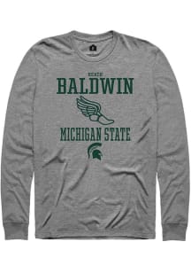 Heath Baldwin  Michigan State Spartans Graphite Rally NIL Sport Icon Long Sleeve T Shirt