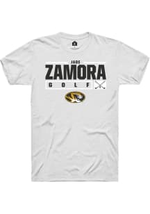 Jade Zamora  Missouri Tigers White Rally NIL Stacked Box Short Sleeve T Shirt