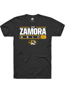 Jade Zamora  Missouri Tigers Black Rally NIL Stacked Box Short Sleeve T Shirt