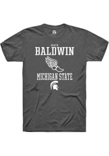 Heath Baldwin  Michigan State Spartans Dark Grey Rally NIL Sport Icon Short Sleeve T Shirt