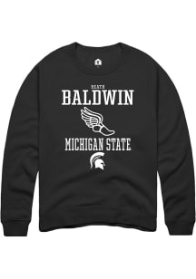 Heath Baldwin Rally Mens Black Michigan State Spartans NIL Sport Icon Crew Sweatshirt