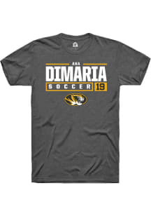 Ana DiMaria  Missouri Tigers Dark Grey Rally NIL Stacked Box Short Sleeve T Shirt