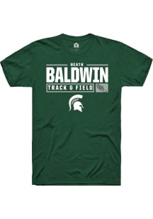 Heath Baldwin Green Michigan State Spartans NIL Stacked Box Short Sleeve T Shirt