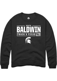 Heath Baldwin Rally Mens Black Michigan State Spartans NIL Stacked Box Crew Sweatshirt