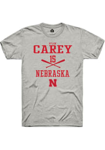 Dylan Carey Ash Nebraska Cornhuskers NIL Sport Icon Short Sleeve T Shirt