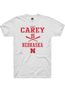 Dylan Carey White Nebraska Cornhuskers NIL Sport Icon Short Sleeve T Shirt