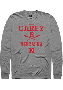 Dylan Carey Rally Mens Graphite Nebraska Cornhuskers NIL Sport Icon Tee