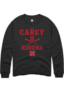 Dylan Carey Rally Mens Black Nebraska Cornhuskers NIL Sport Icon Crew Sweatshirt