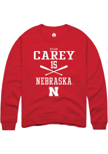 Dylan Carey Rally Mens Red Nebraska Cornhuskers NIL Sport Icon Crew Sweatshirt