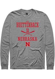 Max Buettenback  Nebraska Cornhuskers Graphite Rally NIL Sport Icon Long Sleeve T Shirt
