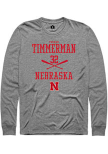 Tucker Timmerman  Nebraska Cornhuskers Graphite Rally NIL Sport Icon Long Sleeve T Shirt