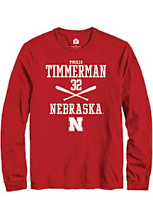 Tucker Timmerman  Nebraska Cornhuskers Red Rally NIL Sport Icon Long Sleeve T Shirt