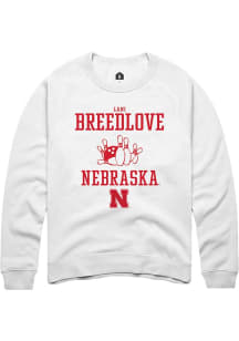 Lani Breedlove Rally Mens White Nebraska Cornhuskers NIL Sport Icon Crew Sweatshirt