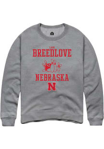 Lani Breedlove Rally Mens Graphite Nebraska Cornhuskers NIL Sport Icon Crew Sweatshirt
