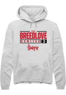 Lani Breedlove Rally Mens White Nebraska Cornhuskers NIL Stacked Box Hooded Sweatshirt