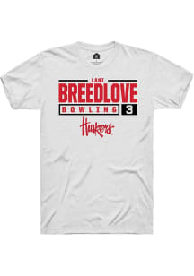 Lani Breedlove White Nebraska Cornhuskers NIL Stacked Box Short Sleeve T Shirt