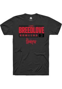 Lani Breedlove Black Nebraska Cornhuskers NIL Stacked Box Short Sleeve T Shirt