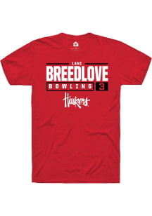 Lani Breedlove Red Nebraska Cornhuskers NIL Stacked Box Short Sleeve T Shirt